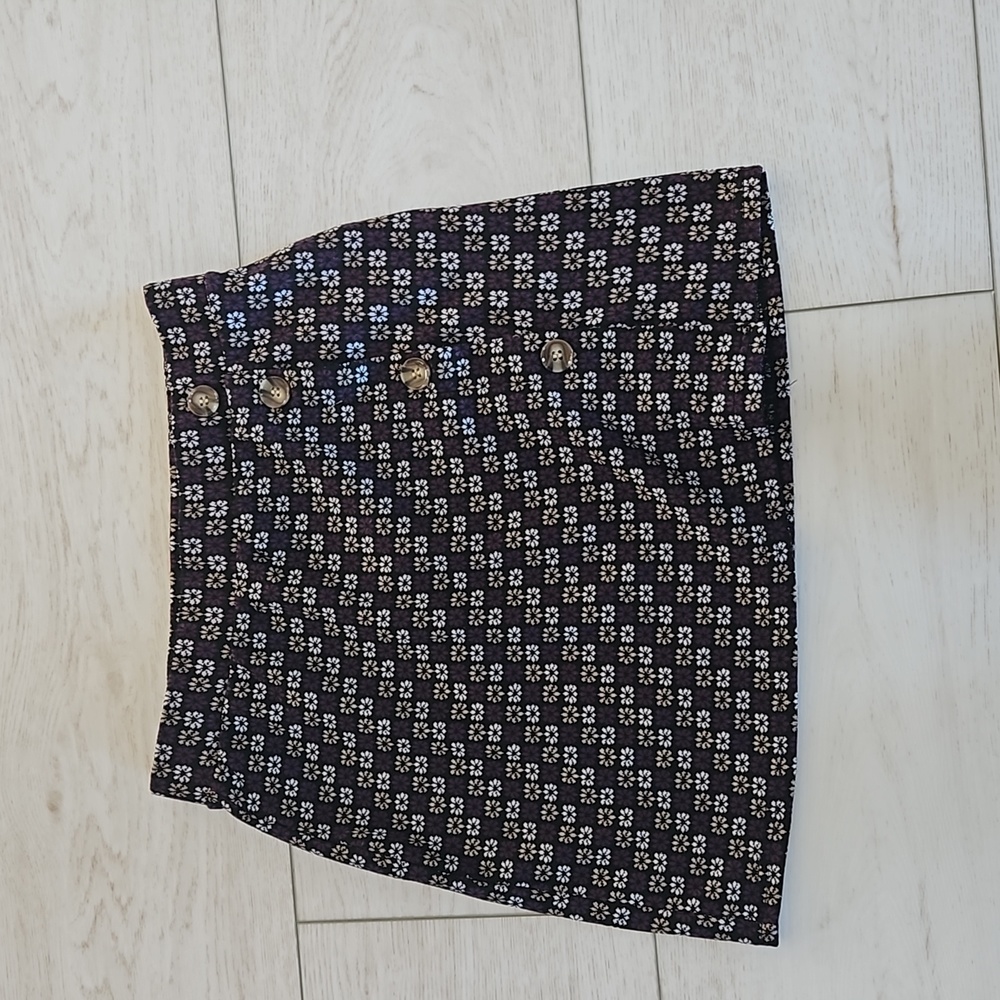 Purple Patterned Mini Skirt